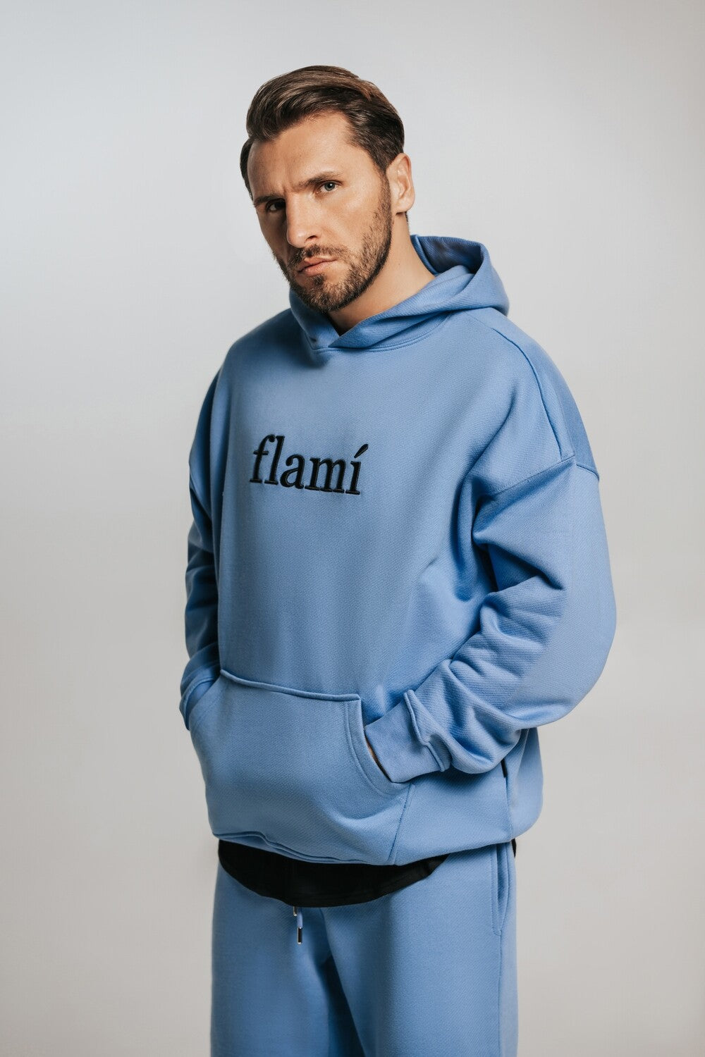 Oversized Hoodie - Blue Black