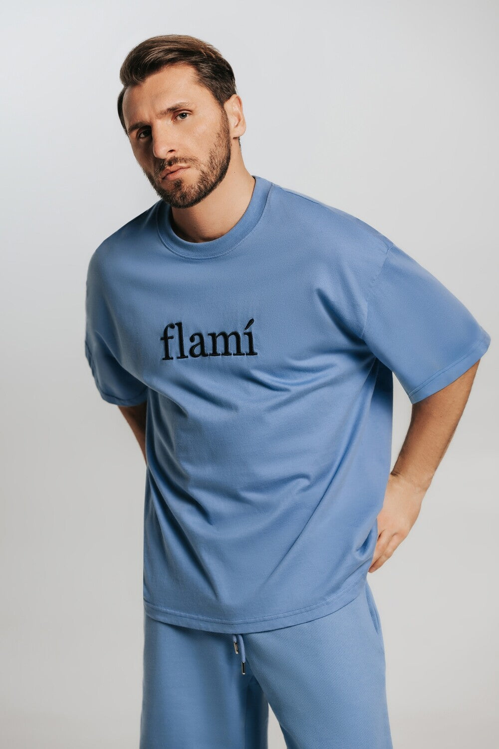 Oversized Shirt - Blue Black