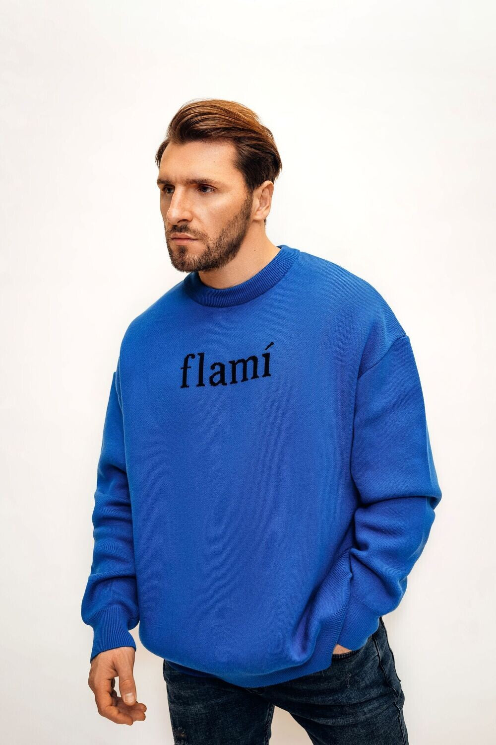 Oversized Pullover - Blue Black