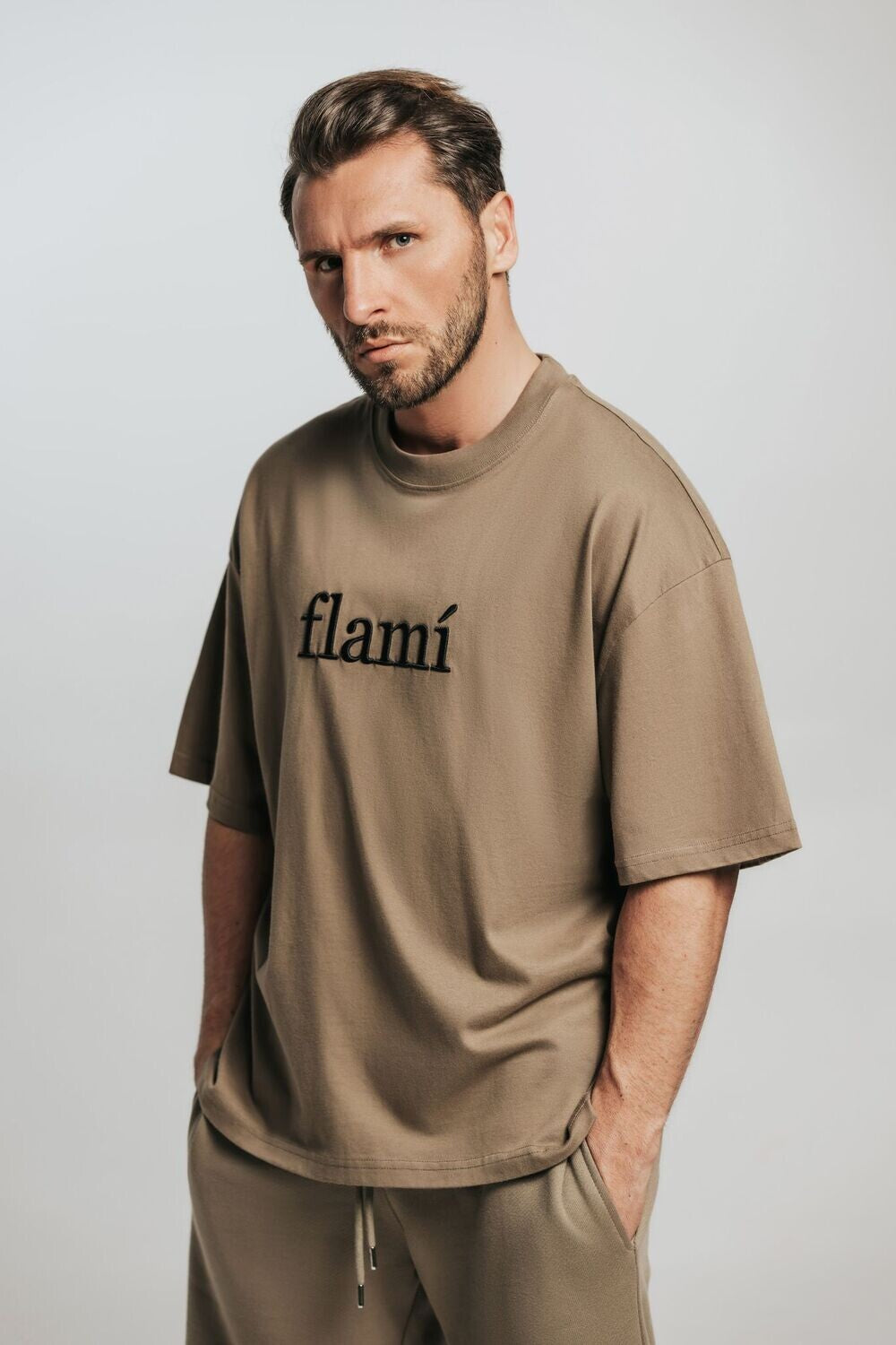 Oversized Shirt - Brown Black